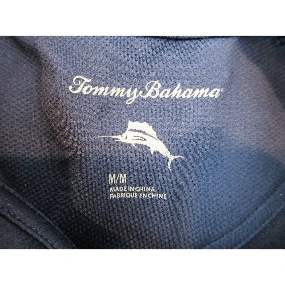 Tommy Bahama Hoodie Mens M Blue 1/4 Zip Pullover Lightweight Sweatshirt